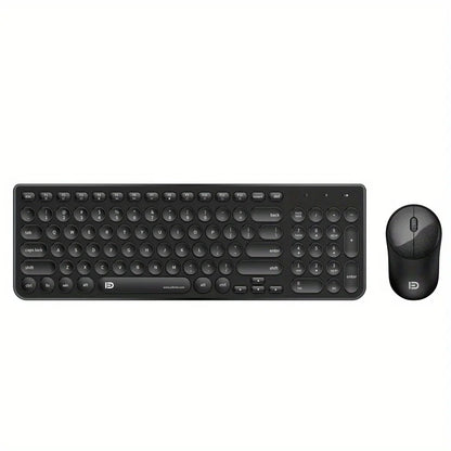 1 Set of 2.4G Wireless Keyboard and Mouse, Portable 95-key Multimedia key Office Mouse Kits, Silent Round Keyheads keyboard Mice