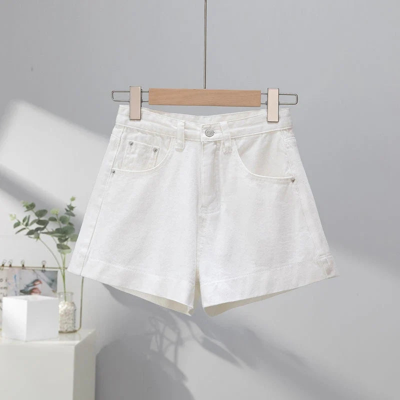 Light Blue High Waist Skinny Short Shorts Women's Summer New Style American Ultra Short Shorts Hot Pants Retro Denim Shorts