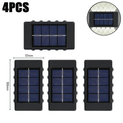 10 LED Solar Wall Lamp Outdoor Waterproof Solar Powered Light UP and