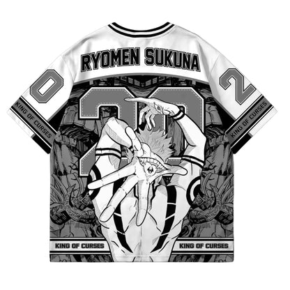 Bandai Sukuna Jujutsu Kaisen Monochrome Manga Panel Jersey Cursed King No. 20 Adult Kids T-Shirt Summer Quick-dry Lightweight
