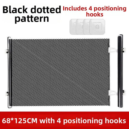 Retractable Pet Fence For Dogs And Cats Indoor Balcony Barrier Portable Playpen Safety Gate Black Home Building Hardware