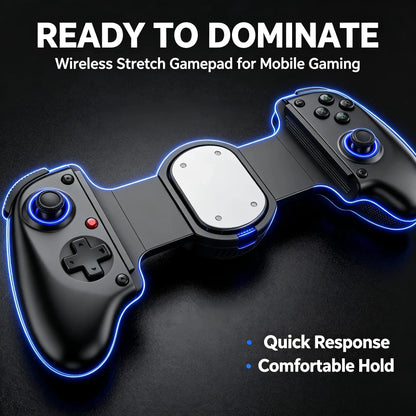 Bluetooth Mobile Game Controller for Switch/iOS/Android/Tablets Wireless Gamepad- Hall Effect D11 Telescopic Joysticks for PC