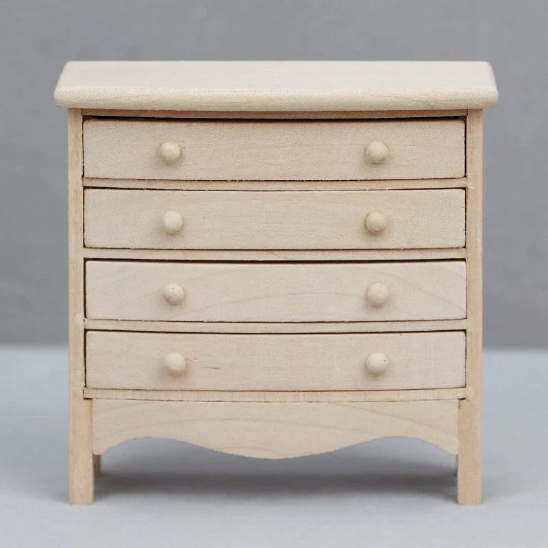 1:12 Doll House Bedroom Furniture Dollhouse Miniature Bedside Table Series Storage Cabinet Drawers Model Decor Toy Accessories