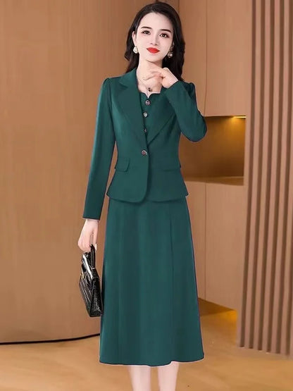 High Waist A-Line Skirt Suit Korean Style Long Sleeve Wedding Dress October Marriage Gown Two-Piece Set Fashionable plus Size