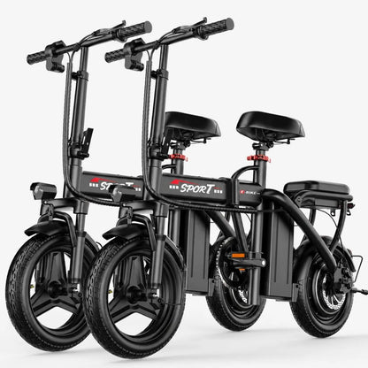1200W Peak Motor Foldable Electric Bike, 25 MPH 45 Miles Dual Suspension 14" Tires 3 Speed Modes Commuter Ebike Adults , Custom