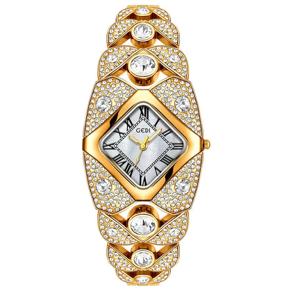 2026 New Women Watch Light Luxury Brand Diamond Inlaid Bracelet Watches Waterproof Ladies Fashion Quartz Clock Wristwatch Gift