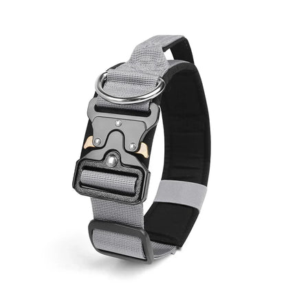 Adjustable Tactical Dog Collar with Metal Buckle Outdoor Walking Training Durable Nylon Collars for Medium Big Dogs Pet Supplies