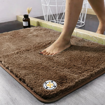 Super Absorbent Non-slip Bathroom Mat Plush Microfiber Quick Dry Washable Soft Bath Rug for Tub Balcony
