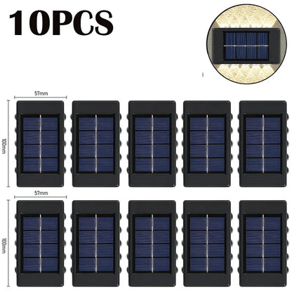 10 LED Solar Wall Lamp Outdoor Waterproof Solar Powered Light UP and