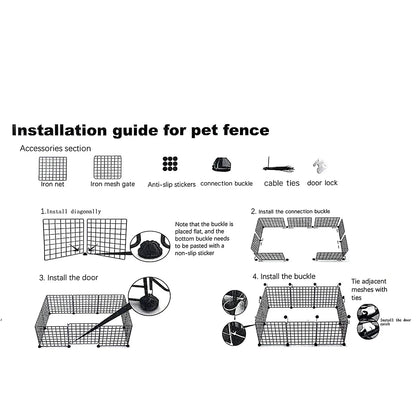 Dog Pet Fence Indoor Isolation Gate Dog Cage Small Dog Iron Guardrail Freely Combinable Cat and Dog Pet Fence