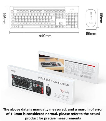 Wireless Keyboard and Mouse Set for Desktop Laptop Silent Business Keyboard Mouse Combo
