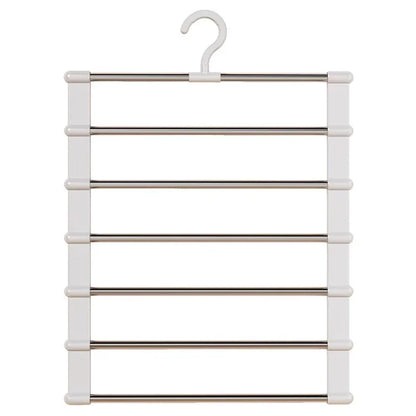 Multi-Layer Pants Hanger Space Saving Closet Organizer Foldable Trousers Clothes Rack Wardrobe Storage with Non Slip Clips