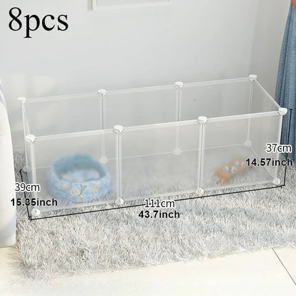 Foldable Dog Cage Yard Fence,Small Pet Playpen DIY Freely Combined with Assembled, for Dog Cat Kitten Rabbit Guinea Pig Bunny