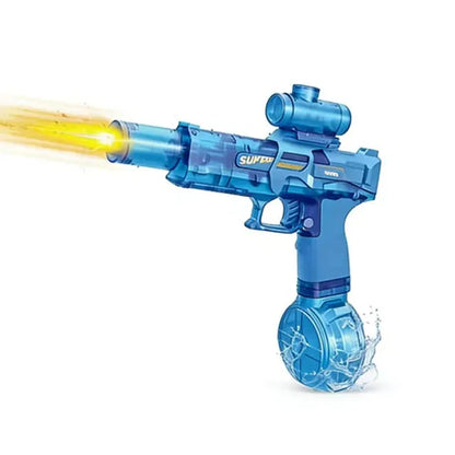 Automatic continuous shooting electric water gun, outdoor beach toys, long-distance water gun with lights, swimming toys