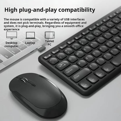B.O.W HW256 Ultra-thin wireless keyboard and mouse set, 2.4G wireless set, 96 keys