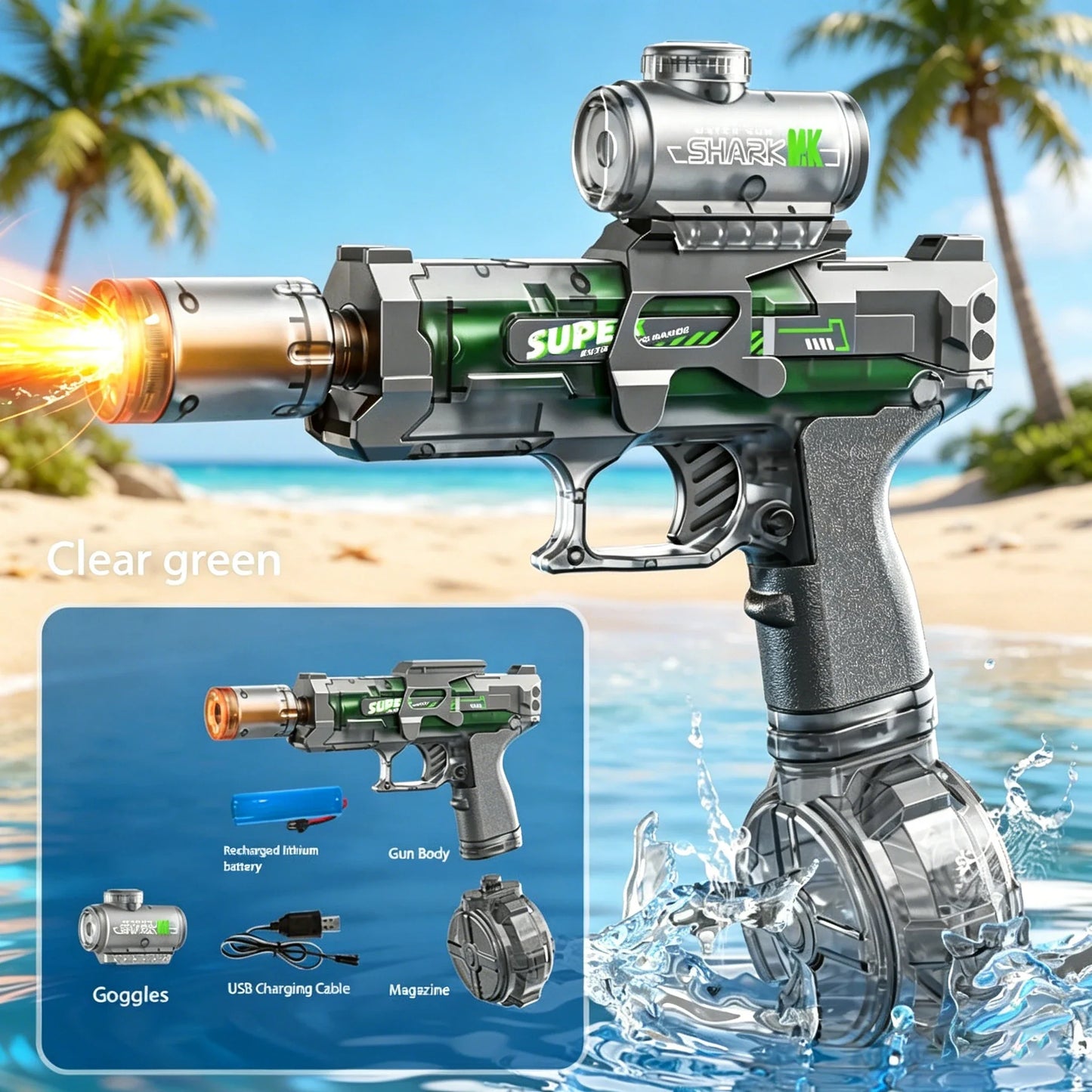 New MP5K Simulation Fire Electric Water Guns for Large Capacity Automatic Continuous Water Gun Adults Summer Outdoor Toys
