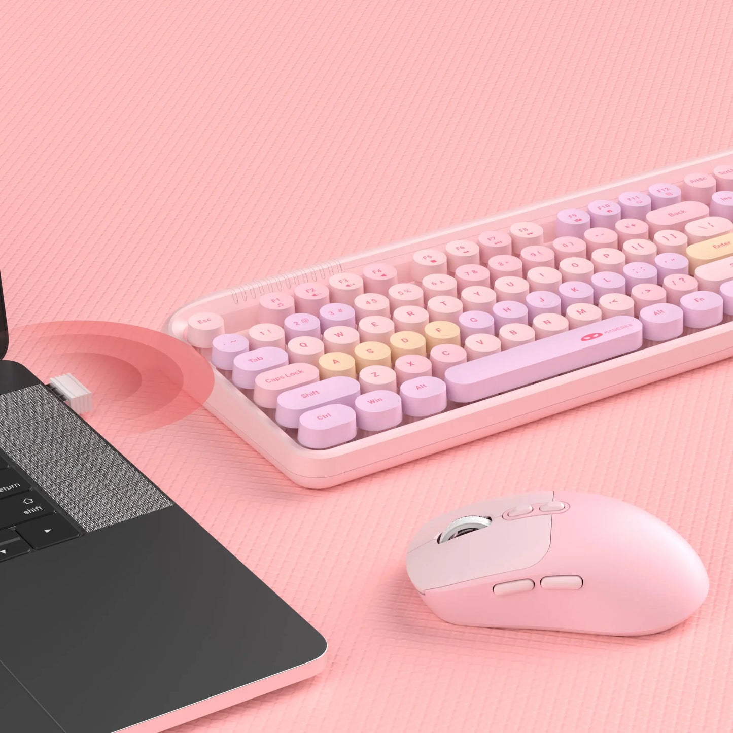 MageGee V920 Wired Game Keyboard Wireless Three DPI Adjustable Mouse Set 104 Keys Power Saving For Laptop Tablet PC Accessories