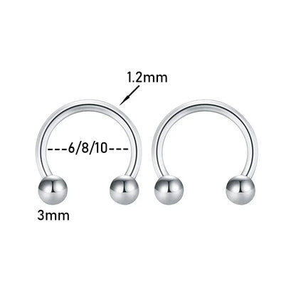 2Pcs Stainless Steel Crystal CZ Tragus Piercing Helix Studs Earrings For Women Girls Hoop Nose Ring Body Piercing Jewelry
