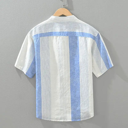 Striped Male Shirts Loose Short Sleeve Men's Shirt Elegant New In Casual Clothes Sale High Quality Luxury Normal Aesthetic Tops