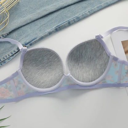 2-Pieces High quality Women's Flower Printed Bra Underwear Set Women's Autumn/Winter New Underwear Underwear Underwear A2173