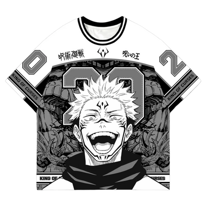 Bandai Sukuna Jujutsu Kaisen Monochrome Manga Panel Jersey Cursed King No. 20 Adult Kids T-Shirt Summer Quick-dry Lightweight