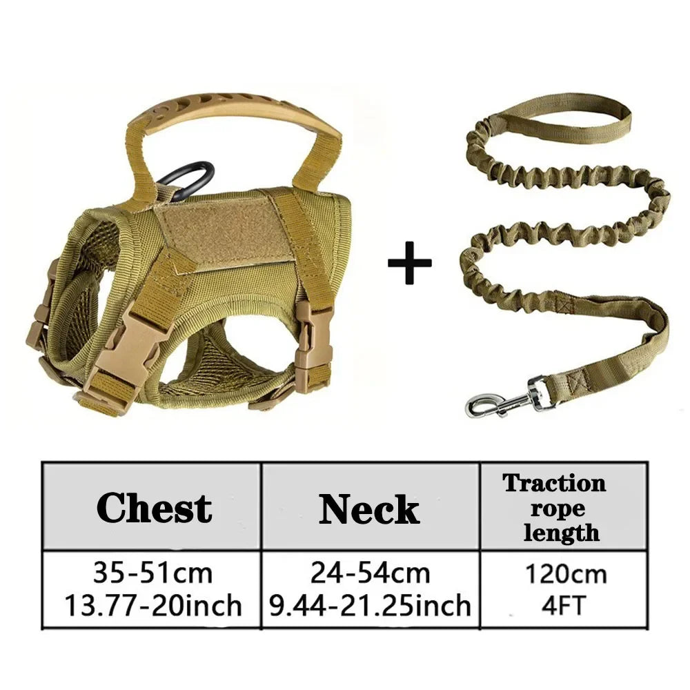 Tactical Cat Dog Harness Leash Adjustable Soft Mesh Pet Vest Cats Escape Proof Vest for Working Training for Large Cat/Small Dog