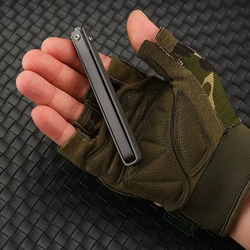 Stainless steel outdoor camping folding knife multipurpose field delicate folding knife high hardness carry portable knife
