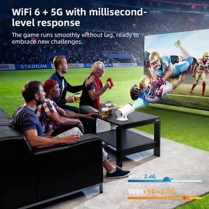 Portable Smart Projector Support 4K Decoding Android 11 BT5.0 Wifi 6 Home Cinema Outdoor Projetor Mini Projector