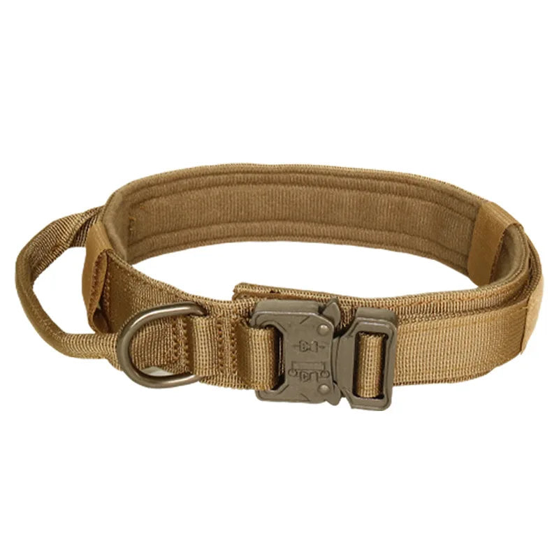 Pet Products Outdoor Tactical Dog Collar Metal Buckle Breathability Nylon Collar Medium and Large Dog Training Neck Collar Dog