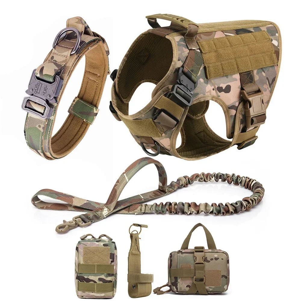 Tactical Vest Pet German Shepherd Golden Retriever Tactical Training Dog Harness and Leash Set For All Breeds Dogs