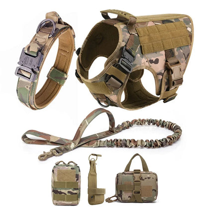 Tactical Vest Pet German Shepherd Golden Retriever Tactical Training Dog Harness and Leash Set For All Breeds Dogs