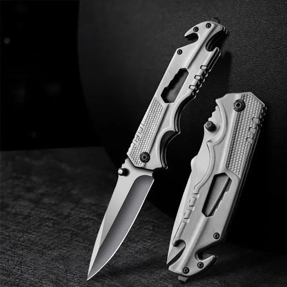 Steel Handle Stainless Steel Multi functional Folding Knife High Hardness Folding Knife Outdoor small Fruit knife