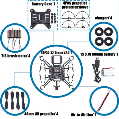 Rctosky ESP32-Drone V2.0 Flight Control Open Source Quadcopter ESP-Drone Drone Model Wifi Remote Control Crazyflie Ardupilot