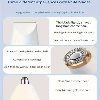 Multi Functional 3-in-1 Shaver, USB Charging, Underarm Hair Removal Device, Women's Home Eyebrow Trimmer, Nose Hair Trimmer