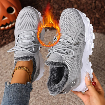 Women's Winter Warm Sports Shoes Non Slip Soles Suitable for Cold Weather Outdoor Walking Sports Shoes Ladies Sneakers