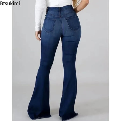 New 2026 Casual Jeans High Waist Jeans for Women Fashion Slim Hip Lift Stretch Denim Pants Street Casual Female Trousers S-3XL