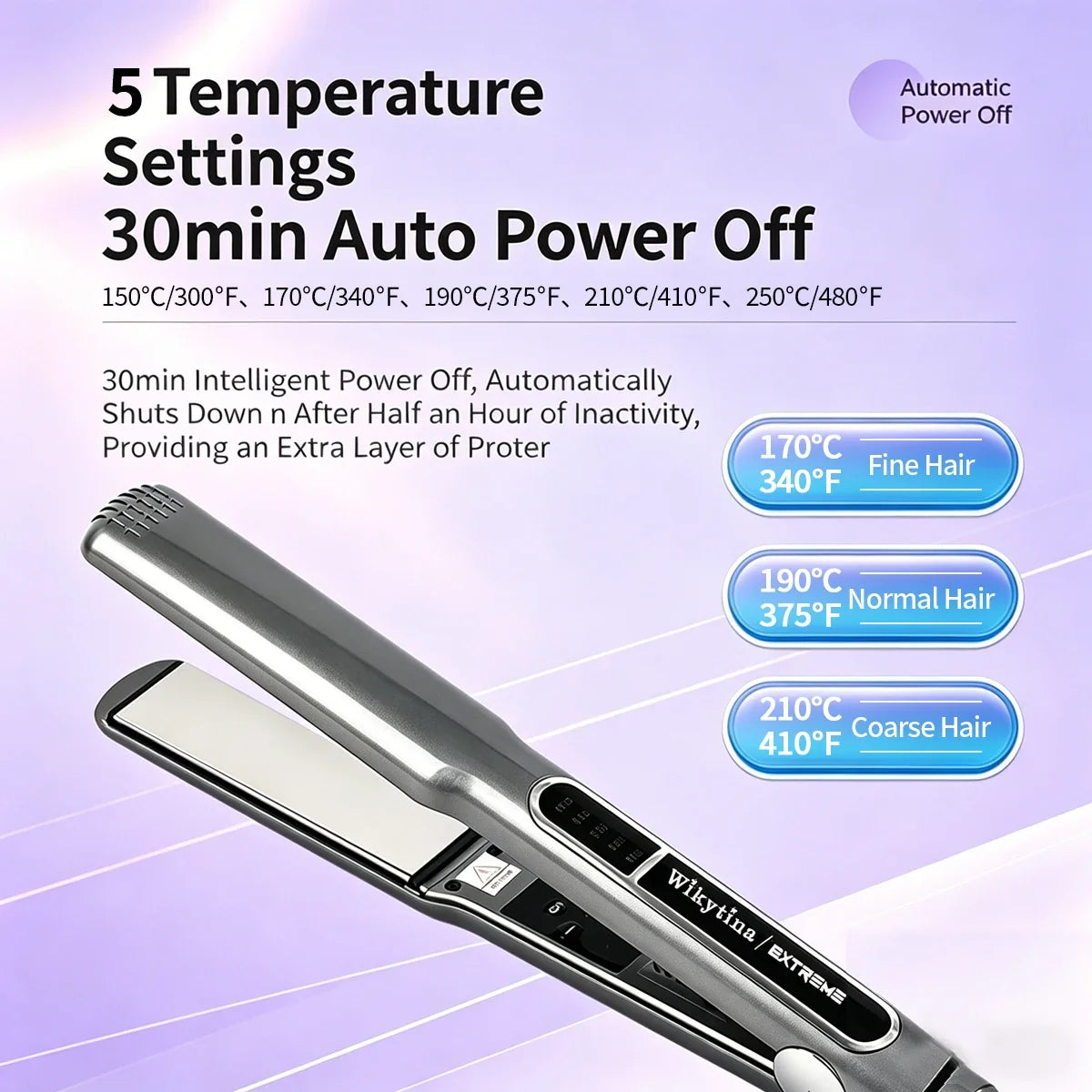 2 in 1 Titanium Flat Iron Hair Straightener Curler Instant Heat