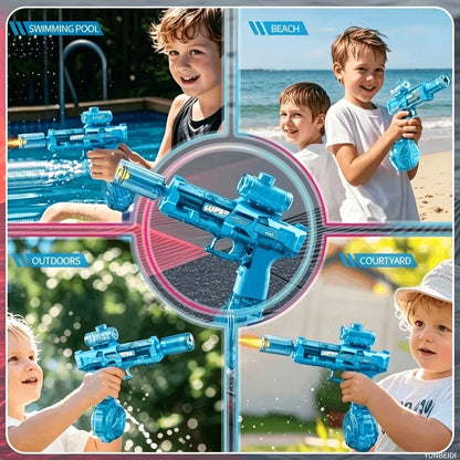 Electric Water Gun with Flashing Function Continuous Spray Water Gun Summer Outdoor Game Water Gun Children's and Adult Toy Gift