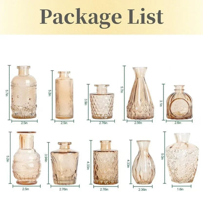 10/20pcs Mini Glass Vase Modern Clear Hydroponic Flower Vase Retro