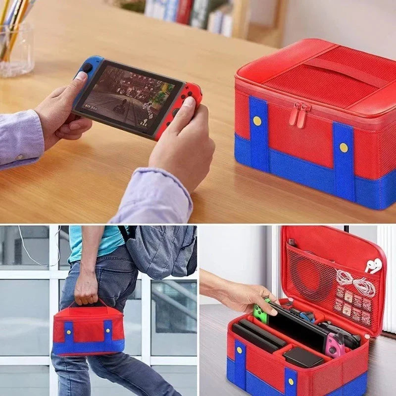 Large Capacity Carrying & Storage Case, All-in-One Protective Travel Bag for Full Set Game Console & Controllers, Shockproof