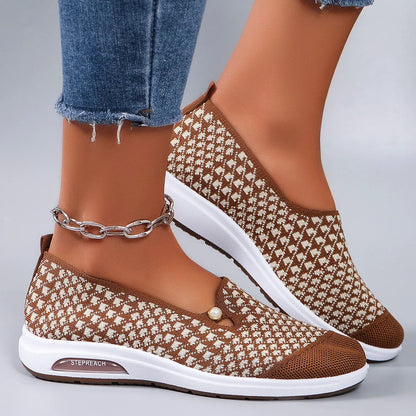 Spring new women's sports shoes, fashionable, breathable, lightweight, non-slip, wear-resistant, casual sports shoes, flat shoes