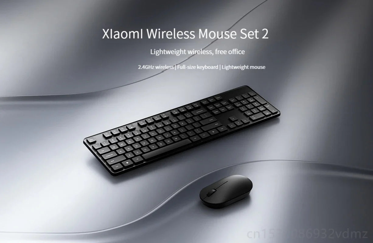 Original Xiaomi Wireless Keyboard & Mouse Set 2 104 keys Keyboard 2.4 GHz USB Receiver Mouse for PC Windows 10