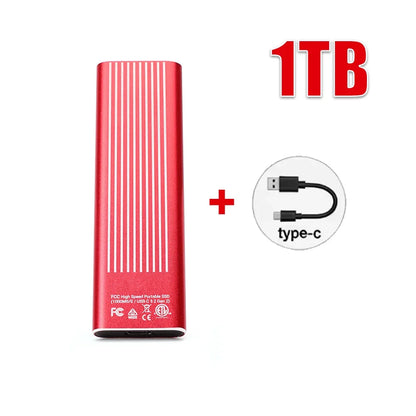 High Speed External Portable SSD 6TB 12TB Plug and Play Mobile Hard Drive Compatible with Windows IOS Android DevicesHigh Speed