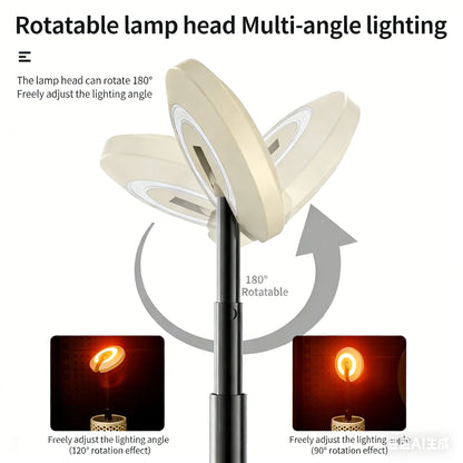 Portable Camping Lantern,Warm/Cool White,Type-C Charge,Battery Display,Retractable, 180° Rotatable,Hook,Camping/Fishing/Outdoor