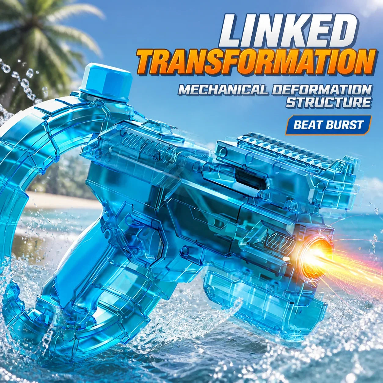 Electric Water Gun with Flashing Function Continuous Powerful Spray Water Gun Summer Outdoor Toy Water Gun Children Adults Gift