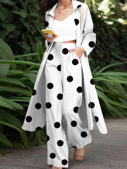 ZANZEA Fashion Autumn Long Sleeve Shirt 2PCS Women Suits Matching Sets Solid Loose Pant Sets Casual Wide Leg Trousers Oversized