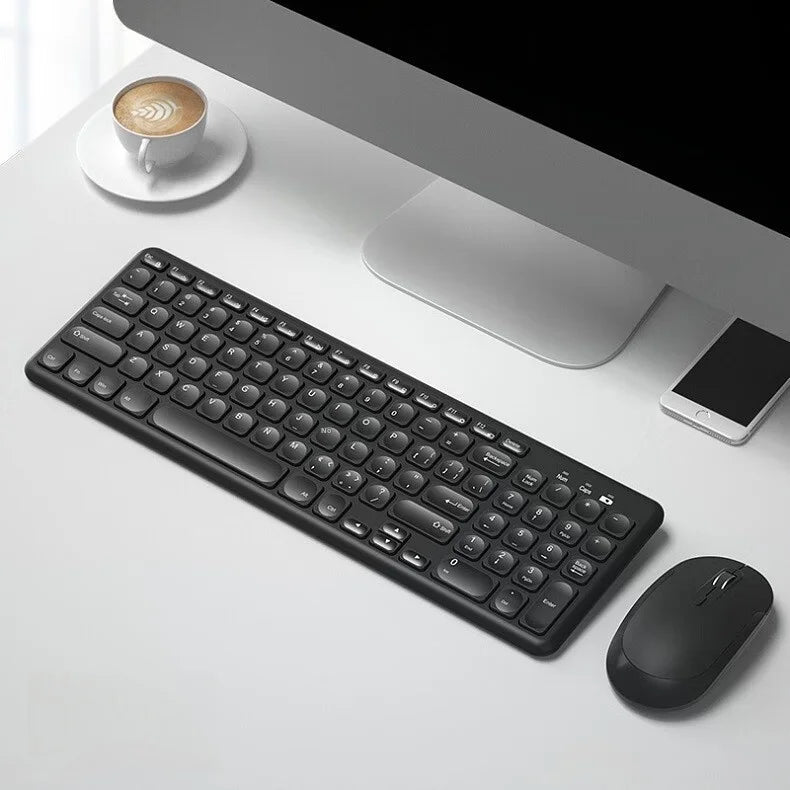 B.O.W HW256 Ultra-thin wireless keyboard and mouse set, 2.4G wireless set, 96 keys