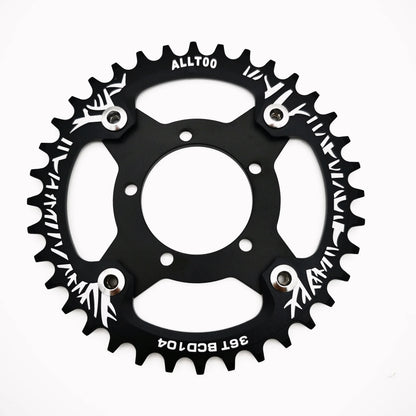 ALLTOO Bike Part Bicycle Crankset Bafang 104BCD Motor Aluminum Alloy Chainring Mid Drive Adapter For Electric E-bike 32T-52T
