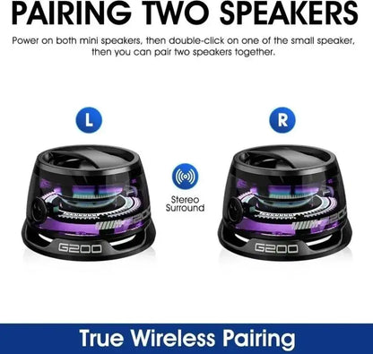 Bluetooth Wireless Mini Speaker Magnetic RGB Light Portable Sound Box BT5.3 Phone Holder Set For iPhone/Xiaomi/Huawei/PC/MacBook