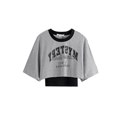 2024 Summer New Korean Style Short Sleeved T-shirt Top Ink Retro Printed Wide Feet Pants Two Piece Set Elegant Women's Pants Set